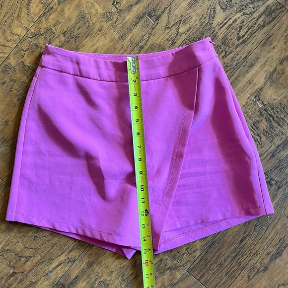Wmns skort pink wrap short dressy style zip up closure sz med - Picture 2 of 8